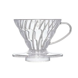 dripper hario v60 01 transparente –dripper plástico para café filtrado