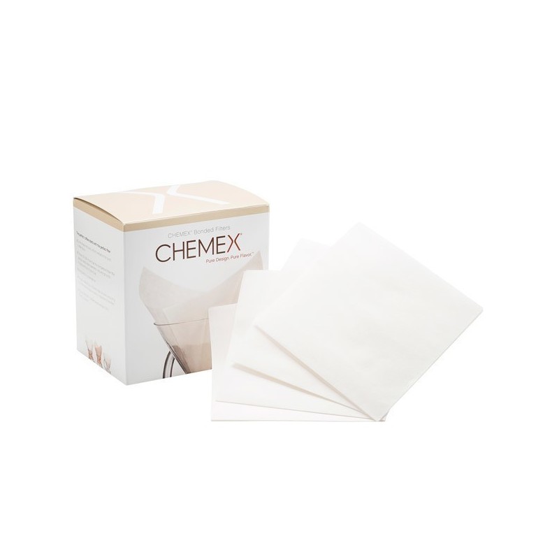 filtros cuadrados chemex – paquete de 100 filtros preplegados