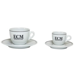 tazas ecm espresso – set de 6 tazas con platillos para espresso