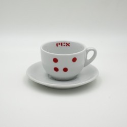 Cappuccino Cup Ecs "Dots" With Saucer - Set Di 6