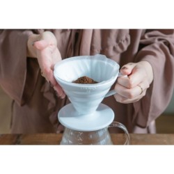 dripper hario v60 02 blanco – dripper plástico de gran capacidad