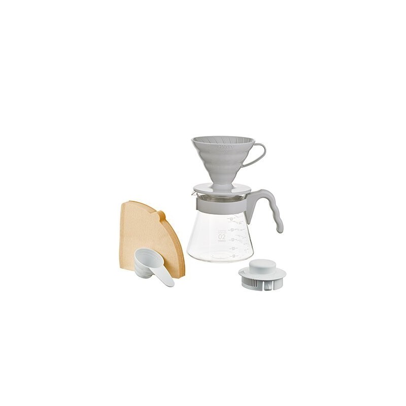 hario v60 server set – jarra de vidrio con color gris pálido para café