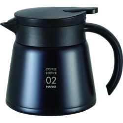 servidor hario v60 negro – jarra acero inoxidable, mantiene el calor